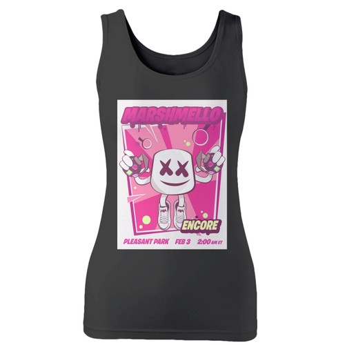 High quality print of this slim fit fortnite marshmello event women tank top will turn heads. And bystanders won't be disappointed - the racerback cut looks good one any woman's shoulders.
