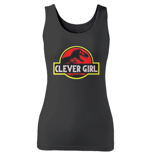 High quality print of this slim fit inspired jurrasic park clever girl women tank top will turn heads. And bystanders won't be disappointed - the racerback cut looks good one any woman's shoulders.