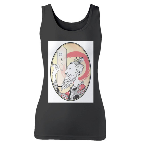 High quality print of this slim fit japan illustration art women tank top will turn heads. And bystanders won't be disappointed - the racerback cut looks good one any woman's shoulders.