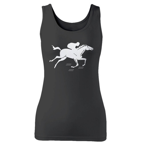 High quality print of this slim fit jockey horse racing women tank top will turn heads. And bystanders won't be disappointed - the racerback cut looks good one any woman's shoulders.