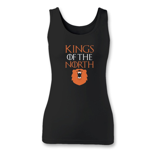High quality print of this slim fit kings of the north chicago bears women tank top will turn heads. And bystanders won't be disappointed - the racerback cut looks good one any woman's shoulders.