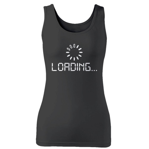 High quality print of this slim fit loading maternity funny maternity baby announcement women tank top will turn heads. And bystanders won't be disappointed - the racerback cut looks good one any woman's shoulders.