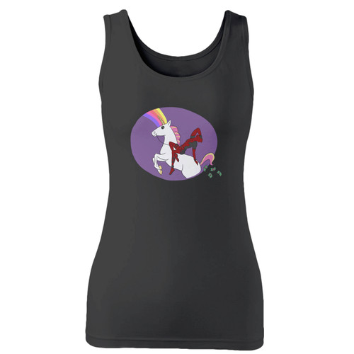 High quality print of this slim fit marvel comics deadpool unicorn women tank top will turn heads. And bystanders won't be disappointed - the racerback cut looks good one any woman's shoulders.