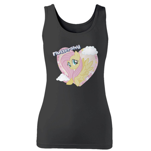 High quality print of this slim fit my little pony fluttershy women tank top will turn heads. And bystanders won't be disappointed - the racerback cut looks good one any woman's shoulders.