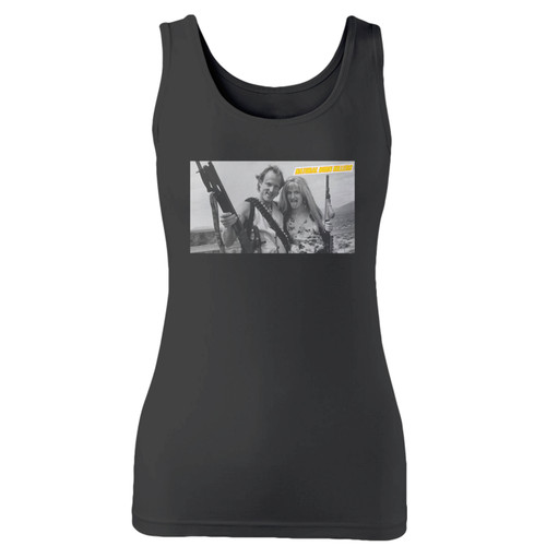 High quality print of this slim fit natural born killers women tank top will turn heads. And bystanders won't be disappointed - the racerback cut looks good one any woman's shoulders.