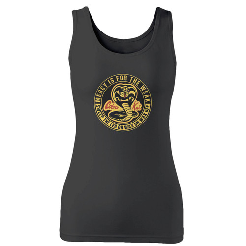 High quality print of this slim fit no mercy first strike 80s movie retro women tank top will turn heads. And bystanders won't be disappointed - the racerback cut looks good one any woman's shoulders.