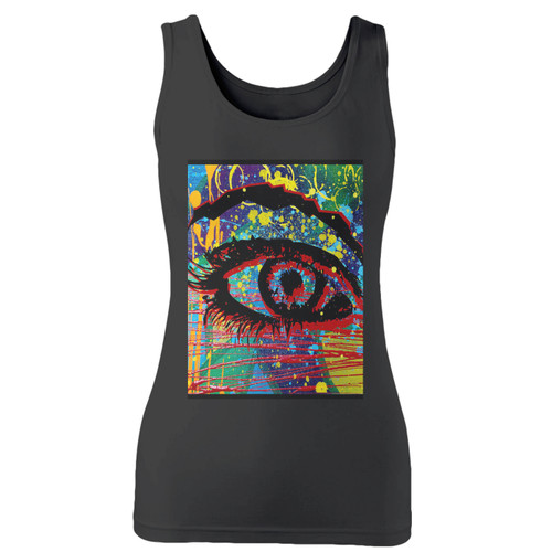 High quality print of this slim fit ocularity women tank top will turn heads. And bystanders won't be disappointed - the racerback cut looks good one any woman's shoulders.