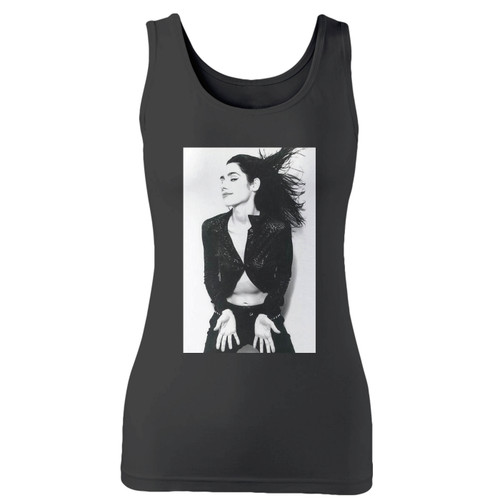 High quality print of this slim fit pj harvey indie punk rock women tank top will turn heads. And bystanders won't be disappointed - the racerback cut looks good one any woman's shoulders.
