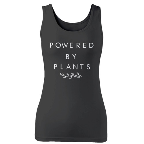 High quality print of this slim fit powered by plants vegan vegetarian women tank top will turn heads. And bystanders won't be disappointed - the racerback cut looks good one any woman's shoulders.