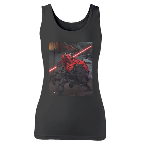 High quality print of this slim fit star wars darth maul sith lord 1 women tank top will turn heads. And bystanders won't be disappointed - the racerback cut looks good one any woman's shoulders.