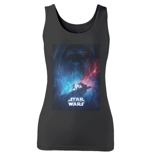High quality print of this slim fit star wars the rise of skywalker inspired women tank top will turn heads. And bystanders won't be disappointed - the racerback cut looks good one any woman's shoulders.