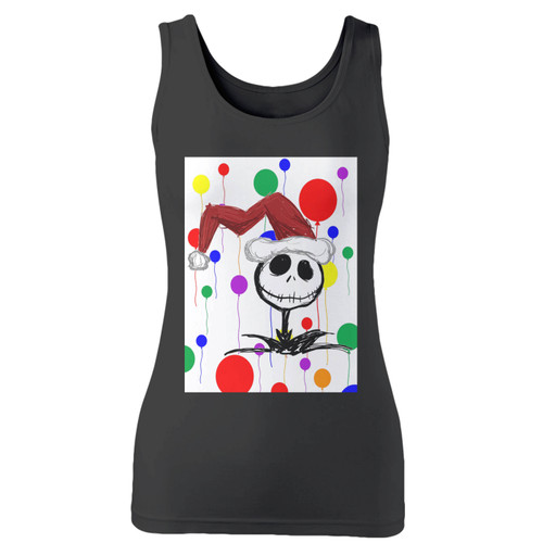 High quality print of this slim fit the nightmare before christmas jack santa women tank top will turn heads. And bystanders won't be disappointed - the racerback cut looks good one any woman's shoulders.