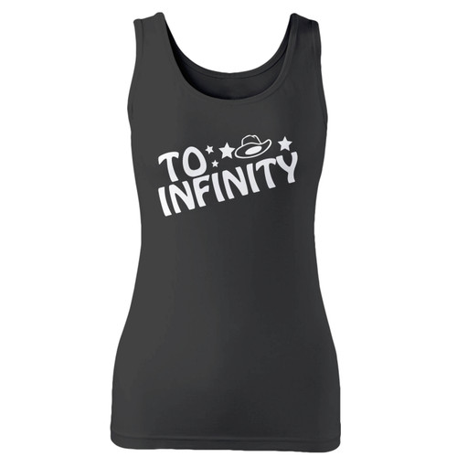 High quality print of this slim fit to infinity and beyond inspired toy story movie 1 women tank top will turn heads. And bystanders won't be disappointed - the racerback cut looks good one any woman's shoulders.