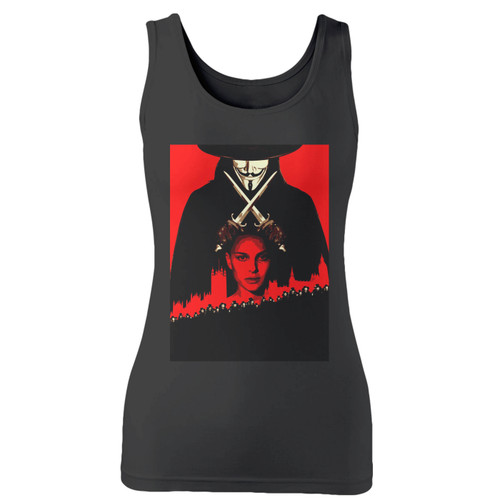 High quality print of this slim fit v for vendetta women tank top will turn heads. And bystanders won't be disappointed - the racerback cut looks good one any woman's shoulders.