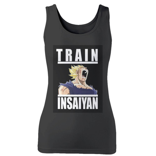 High quality print of this slim fit vegeta train insaiyan women tank top will turn heads. And bystanders won't be disappointed - the racerback cut looks good one any woman's shoulders.