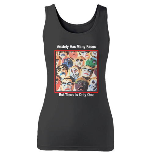 High quality print of this slim fit xanax anxiety has many faces women tank top will turn heads. And bystanders won't be disappointed - the racerback cut looks good one any woman's shoulders.
