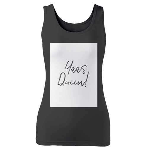 High quality print of this slim fit yaas queen! women tank top will turn heads. And bystanders won't be disappointed - the racerback cut looks good one any woman's shoulders.