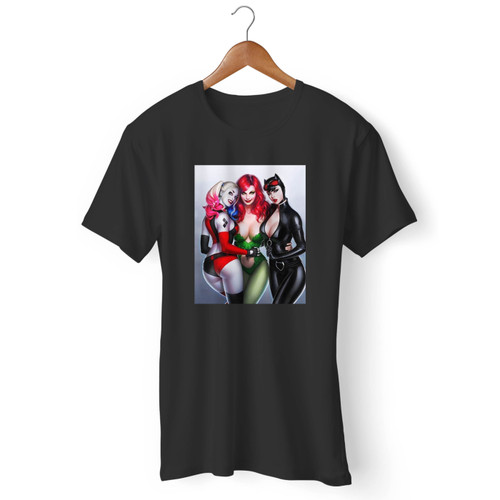 Harley Quinn Poison Ivy Catwoman Sexy Superheros Men T Shirt