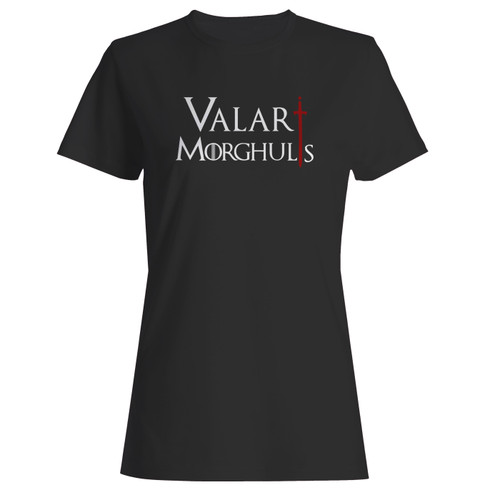 These are game of thrones valar morghulis women t shirt that are cute tied to the side or paired with a cardigan or jacket for a more styled look. So comfy and classic, they are sure to make your vacation extra magical.