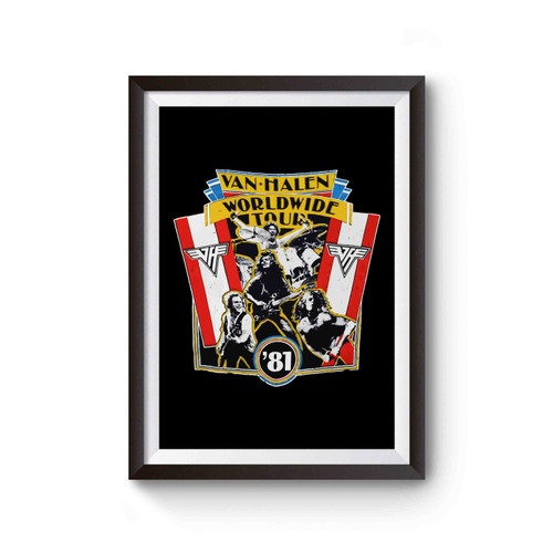 1981 Vintage Van Halen World Wide Tour Poster