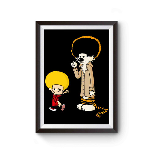 Afro Calvin And Hobbes Poster