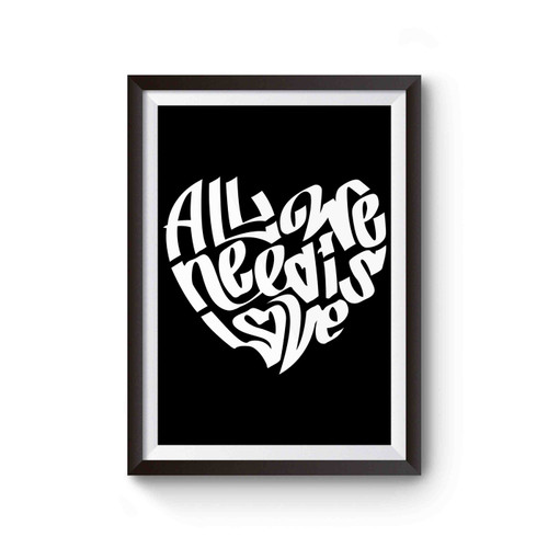 All We Need Is Love 70's Hippy Poster