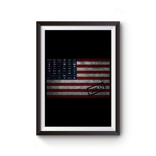 America Flag Funny Brands Poster