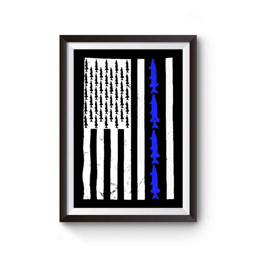 American Flag Fishing Poster