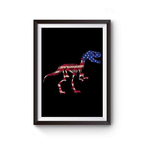 American Flag Usa T-Rex Dinosaur Poster