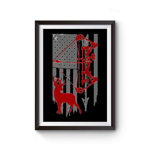 American Hunter's Flag Deer Hunter Poster