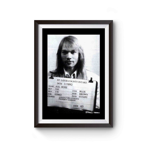 Axl Rose's Mugshot 1992 Poster