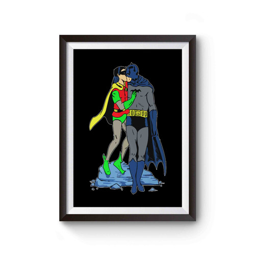 Batman Kissing Robin Poster