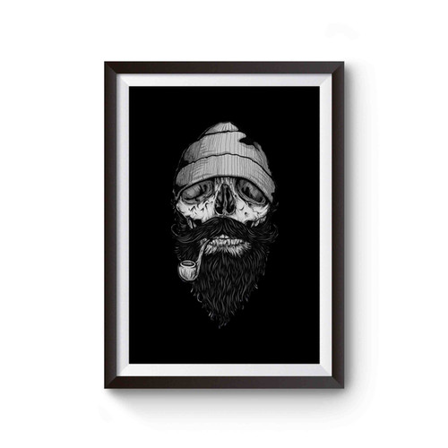 Bearded Skull Sailor Vintage Retro Poster