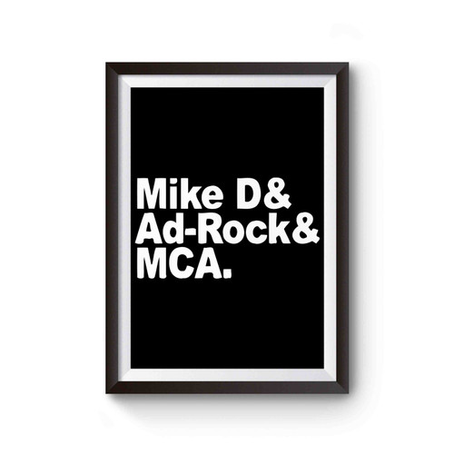 Beastie Boys Names Boyz Mca Mike D Ad-Rock Inspired Poster