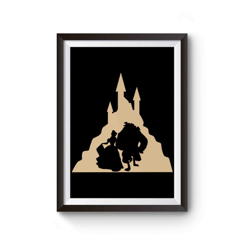 Beauty And The Beast Silhouette Castle Disney Poster