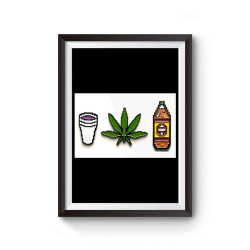 Beer Forty Marijuana Hemp Cannabis Lean Purple Drank 420 Gamer Chronic Poster