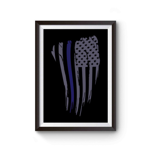 Blue Lives Matter American Flag Back The Blue Police Officer Police Officer Blue Line Poster