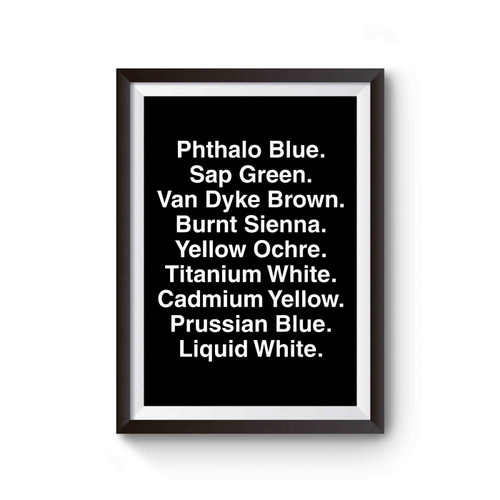 Bob Ross Happy Trees Funny Oil Paint Colors Poster