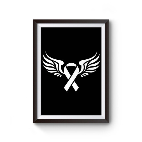 Breast Cancer Ribbon With Wings Poster