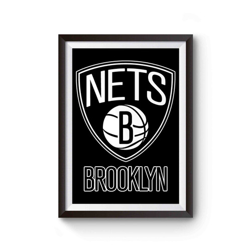 Brooklyn Nets Black Primary Logo Poster