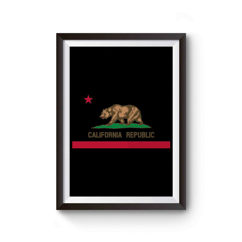 California Republic Cali State Bear Flag Star Poster