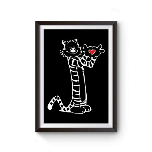Calvin And Hobbes Heart Love Funny Poster