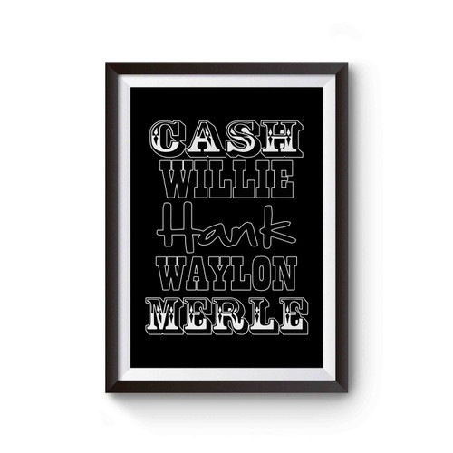 Cash Willie Hank Waylon Merle Country Poster