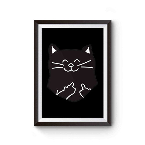 Cat Middle Finger Poster