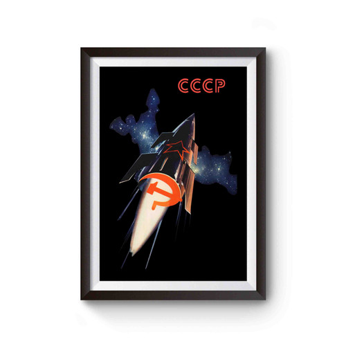 Cccp Space Race Soviet Propaganda Poster