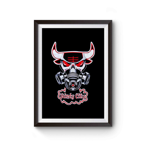 Chicago Bulls Jordan Windy City Red Angry Bull Mask Poster