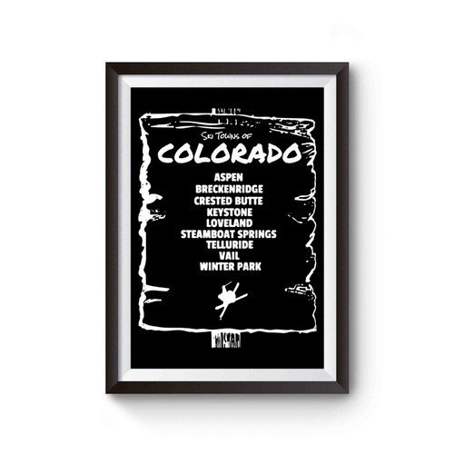 Colorado Ski Towns Sign Poster