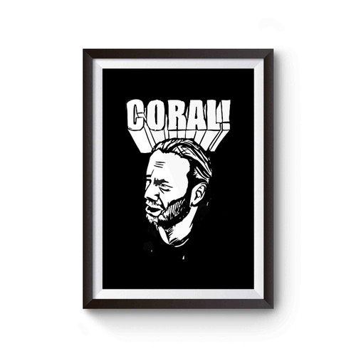 Coral Funny Zombie Apocalypse Meme Poster