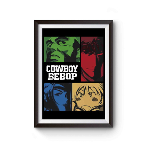 Cowboy Bebop Squad Minimalist Colorful Silhouette Anime Retro Poster