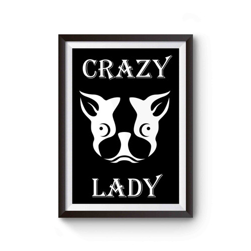 Crazy Lady Boston Terrier Dog Funny Poster